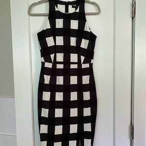 NWT Banana Republic Black and White Check Sleeveless Sheath Dress